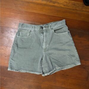 Green everlane A line denim shorts
